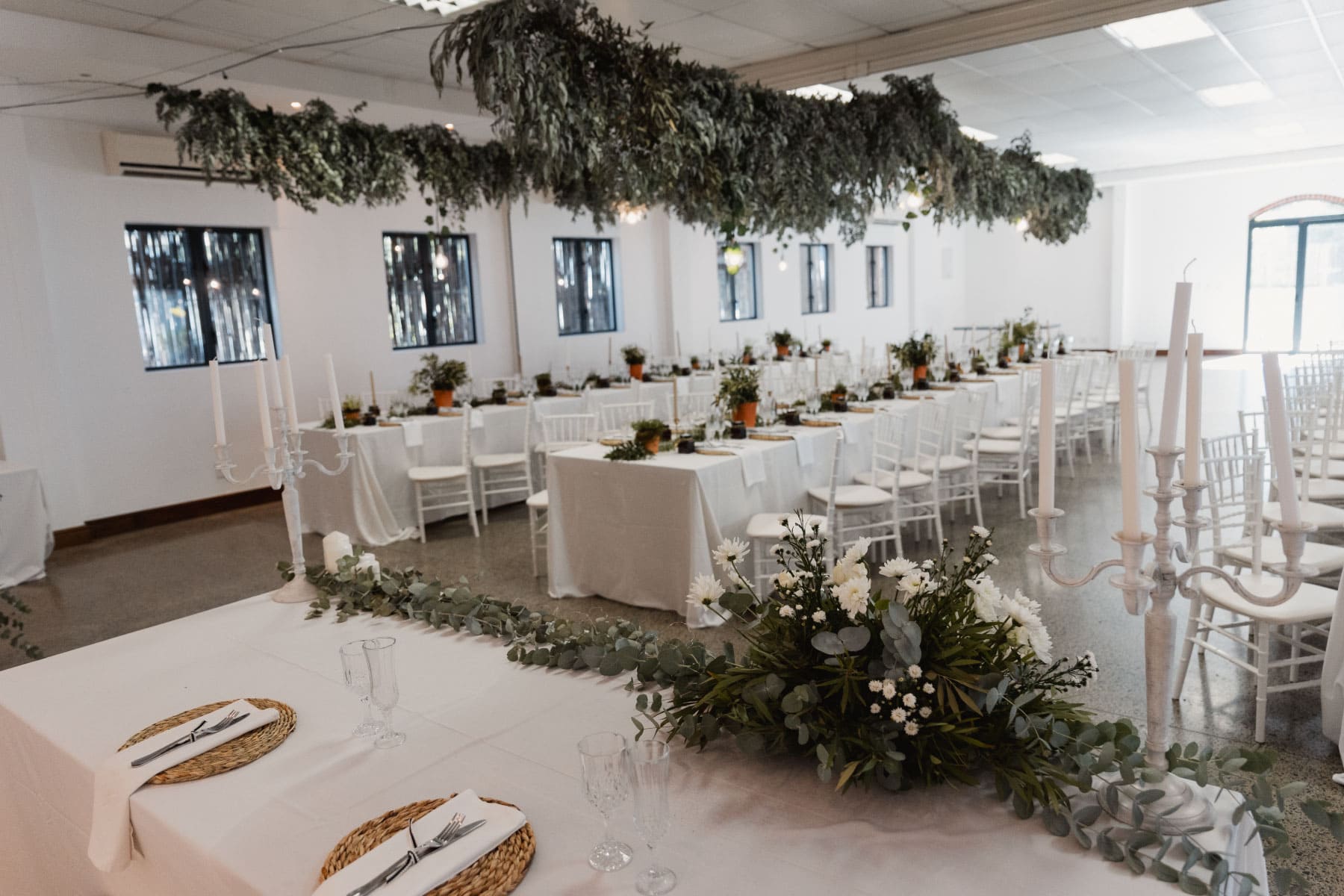 Bright daytime venue setup